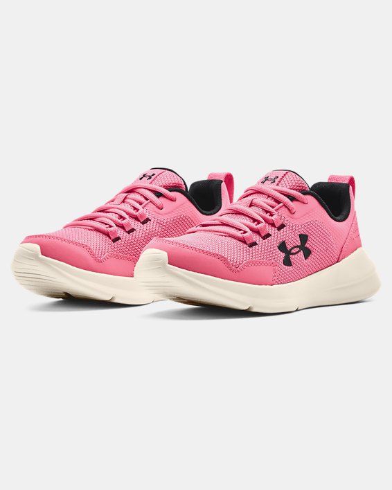 Girls' Grade School UA Essential Sportstyle Shoes, Pink, pdpMainDesktop image number 3